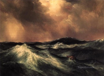 風景 Painting - トーマス・モラン 怒れる海 オーシャン・ウェーブ